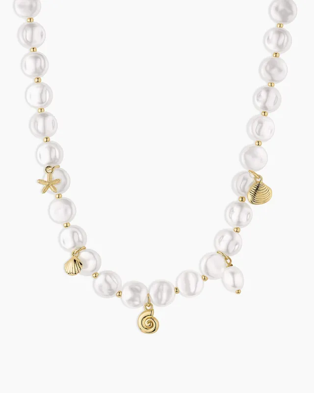 Reese Pearl Mini Charm Necklace made by Gorjana