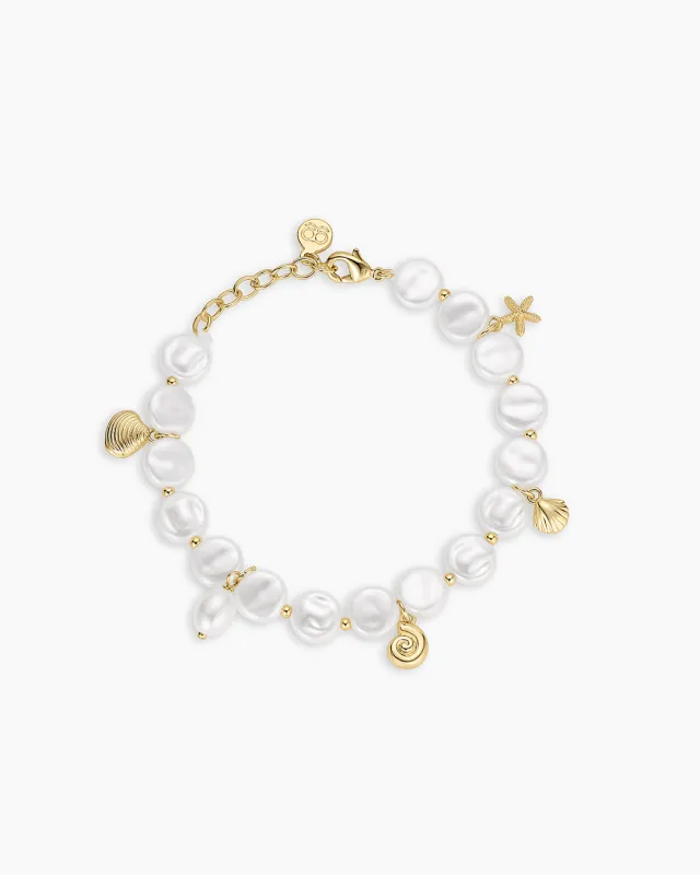 Reese Pearl Mini Charm Bracelet made by Gorjana