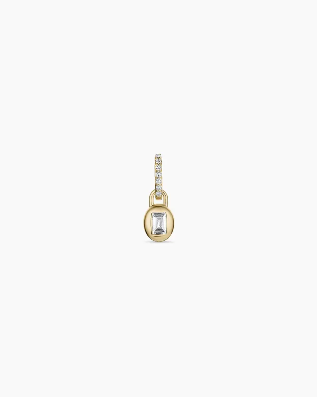 14K Lab Grown Diamond Petite Oval Charm made by Gorjana