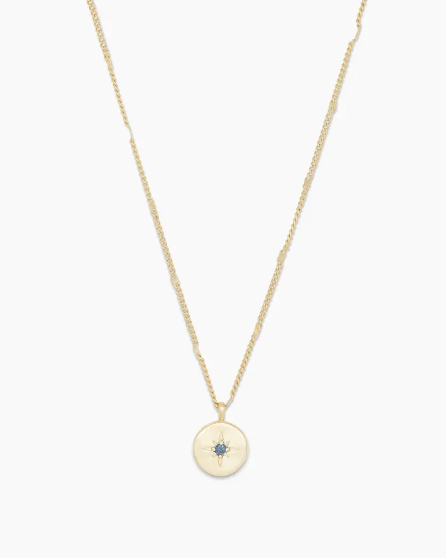 Power Birthstone Coin Necklace (September) sold by Gorjana