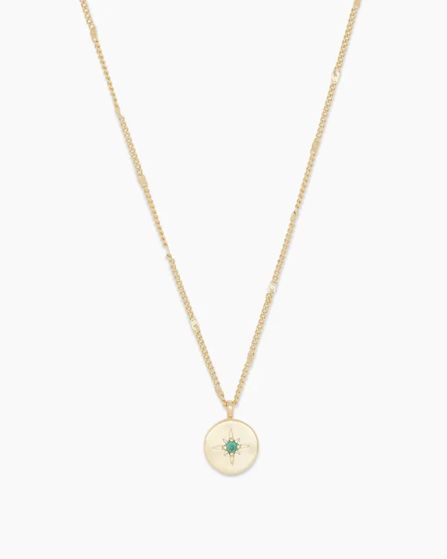 Power Birthstone Coin Necklace (May) sold by Gorjana