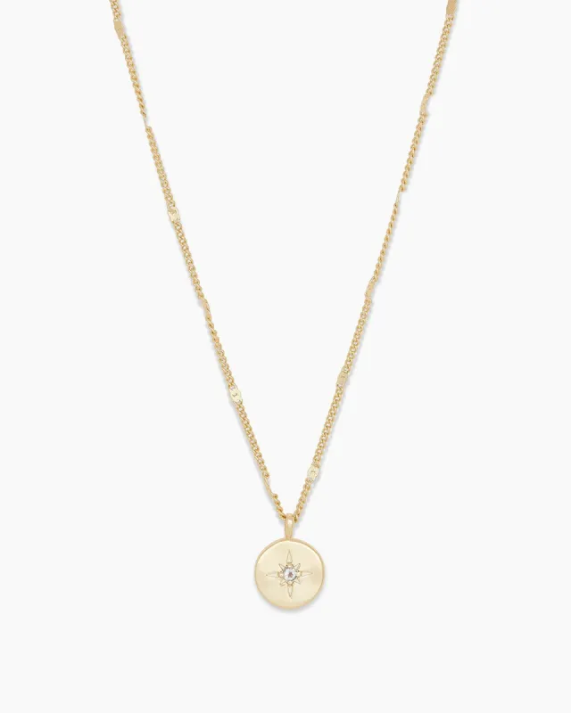 Power Birthstone Coin Necklace (March) sold by Gorjana