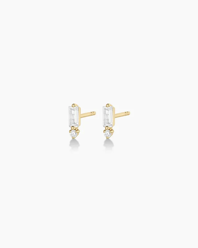 Diamond and White Sapphire Amara Charm Studs sold by Gorjana