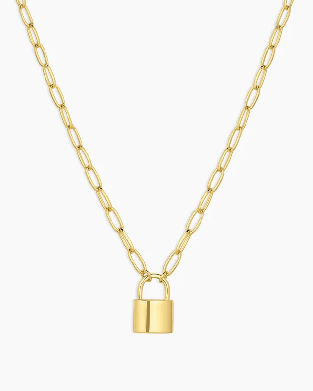 Kara Padlock Charm Necklace sold by Gorjana