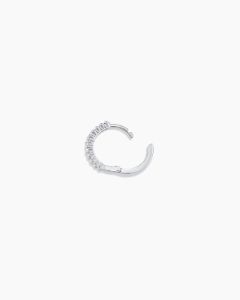 14k White Gold Diamond Pavé 11mm Huggie sold by Gorjana