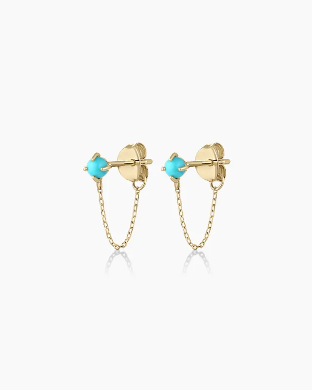 Turquoise Newport Chain Huggies sold by Gorjana