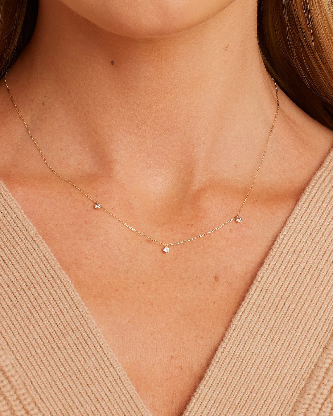 Classic Pink Sapphire Trio Necklace sold by Gorjana product image thumbnail 2