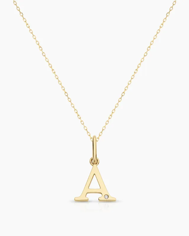 Diamond Vintage Alphabet Charm Necklace sold by Gorjana