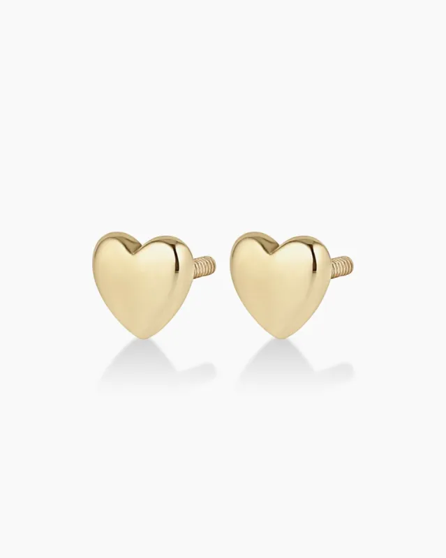 14k Gold Heart Flat Back Studs sold by Gorjana