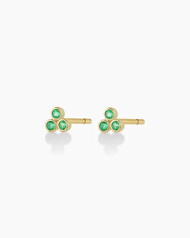 Classic Emerald Trio Studs sold by Gorjana