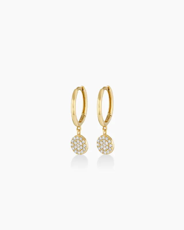 Diamond Pavé Charm Huggies sold by Gorjana
