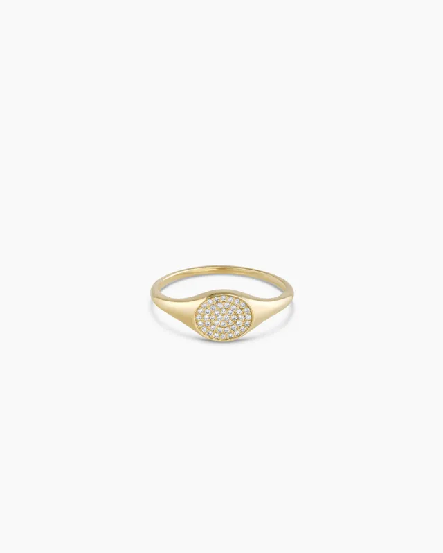 Diamond Pavé Signet Ring sold by Gorjana