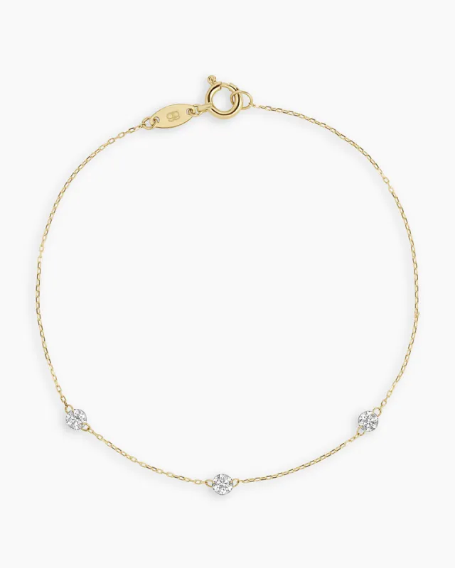 Floating Diamond Stationary Trio Bracelet sold by Gorjana