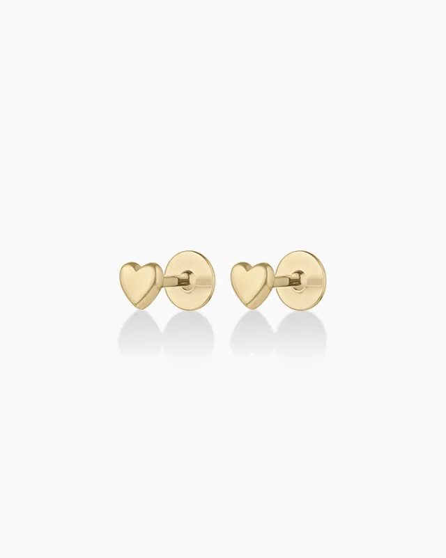 14k Gold Heart Flat Back Studs sold by Gorjana