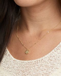 Power Birthstone Coin Necklace (April) sold by Gorjana