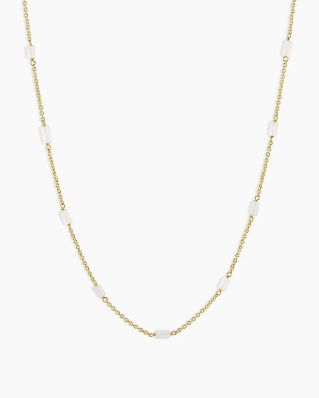 Tatum Bead Necklace (White) sold by Gorjana