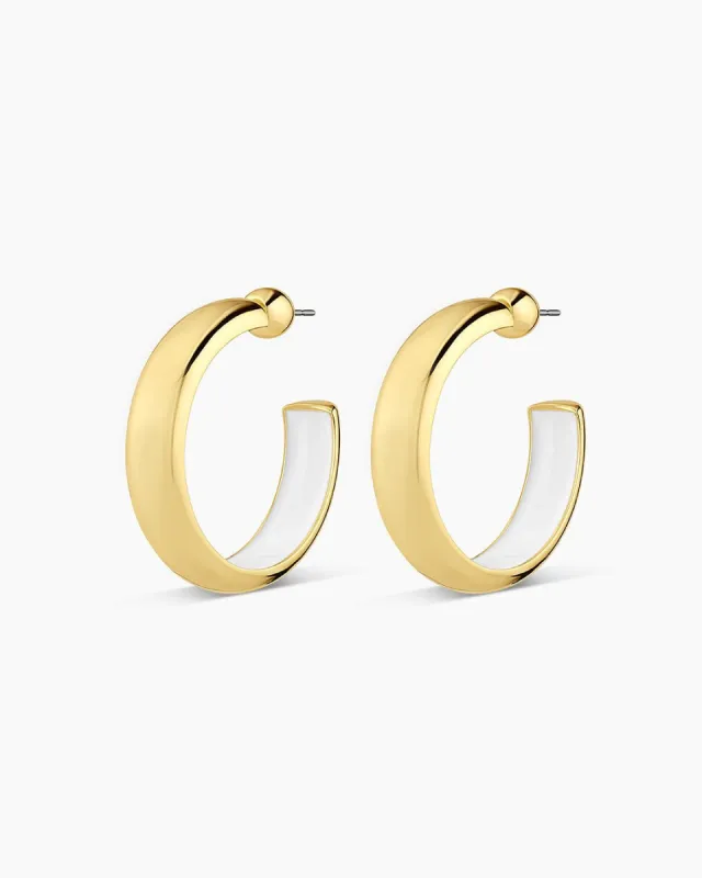 Paseo Enamel Hoops (White) sold by Gorjana