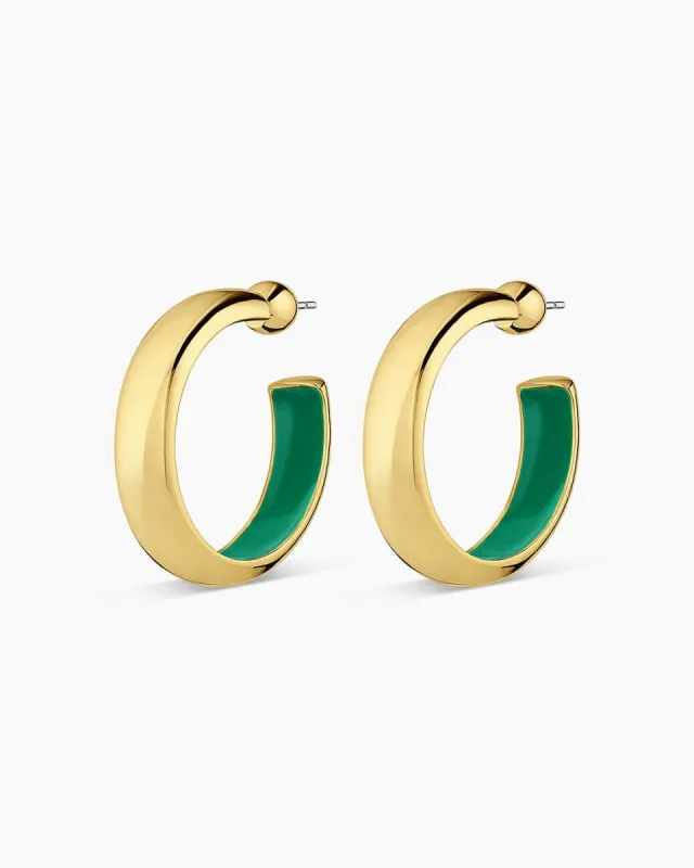 Paseo Enamel Hoops (Kelly Green) sold by Gorjana