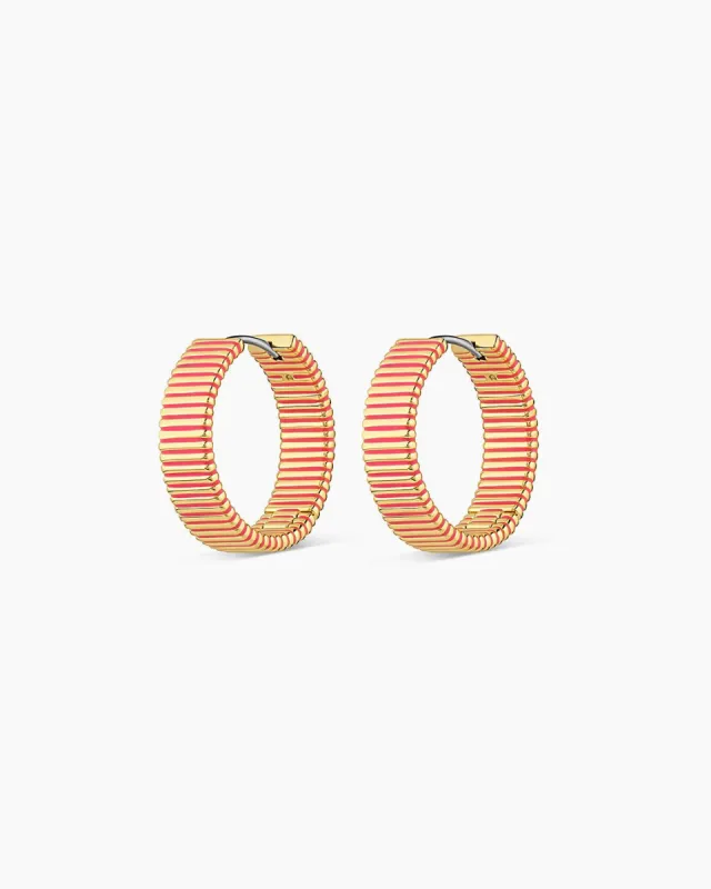 Catalina Enamel Hoops (Pink) sold by Gorjana