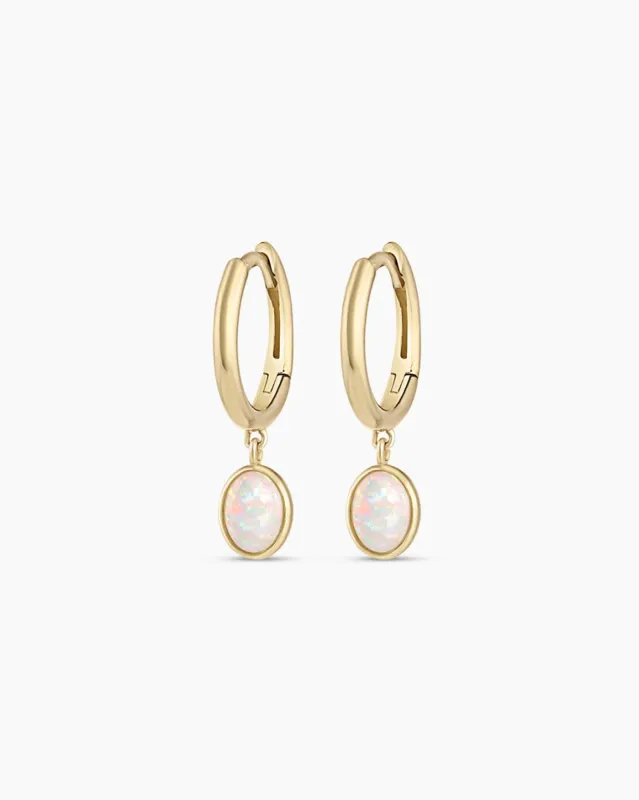 Opal Oval Charm Huggies sold by Gorjana