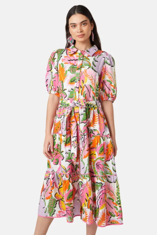 Tropical Leaves Shirt Dress sold by gorman