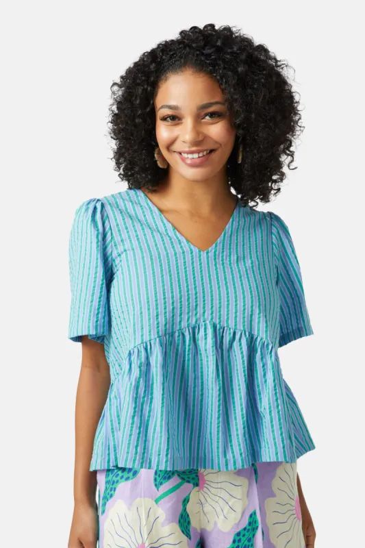 Winona Stripe Smock Top sold by gorman