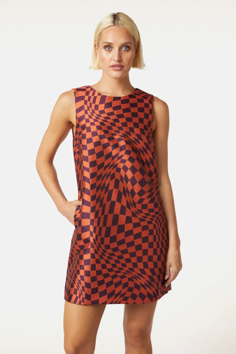 Warped Check Jacquard Shift Dress | Parallel