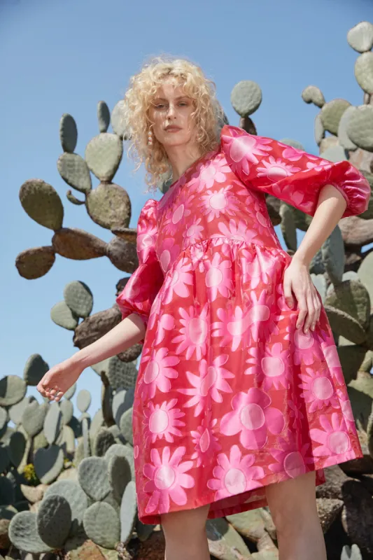 Flowering Pink Jacquard Dress made by gorman
