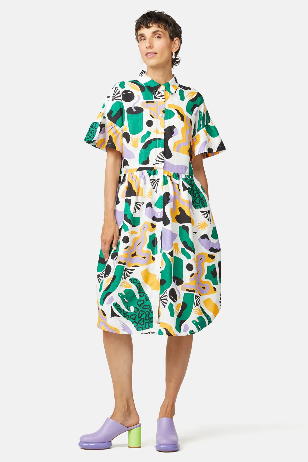 Leopard Ruffle Dress sold by gorman