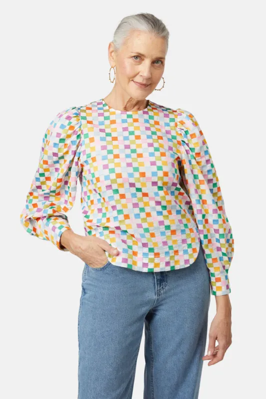 Paige Check Top sold by gorman
