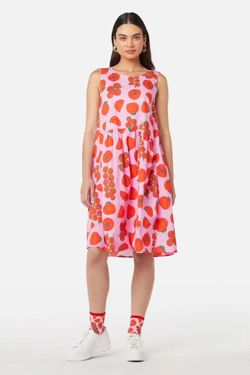 Herlipto/ Tulip Cotton Blend Midi かい出し Dress