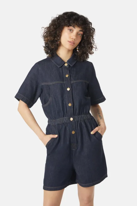 Jenna Indigo Playsuit sold by gorman