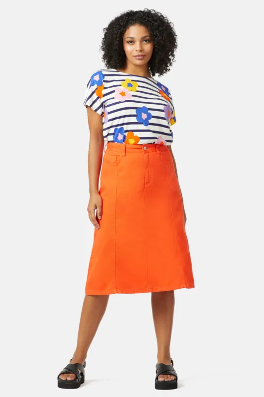 Denim Flower Patch Skirt sold by gorman