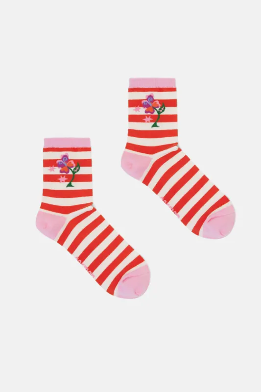 Peruvian Lily Stripe Socks sold by gorman