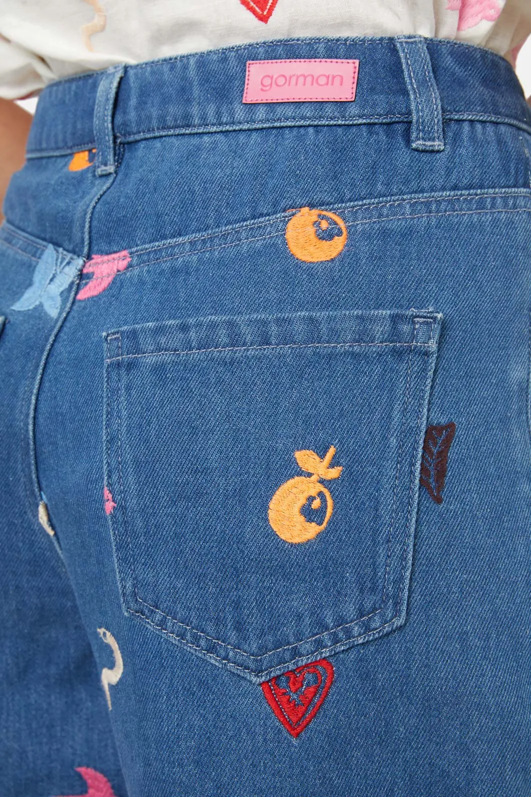 Birds And Flowers Embroidered Short sold by gorman product image thumbnail 4