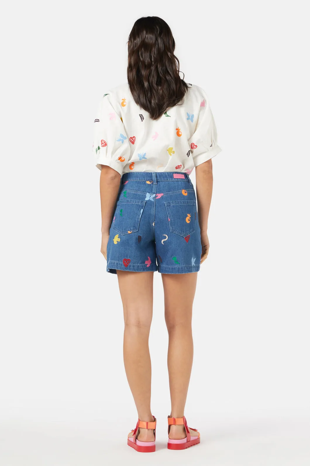 Birds And Flowers Embroidered Short sold by gorman product image thumbnail 3