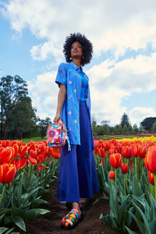 Birds And Flowers Embroidered Dress sold by gorman