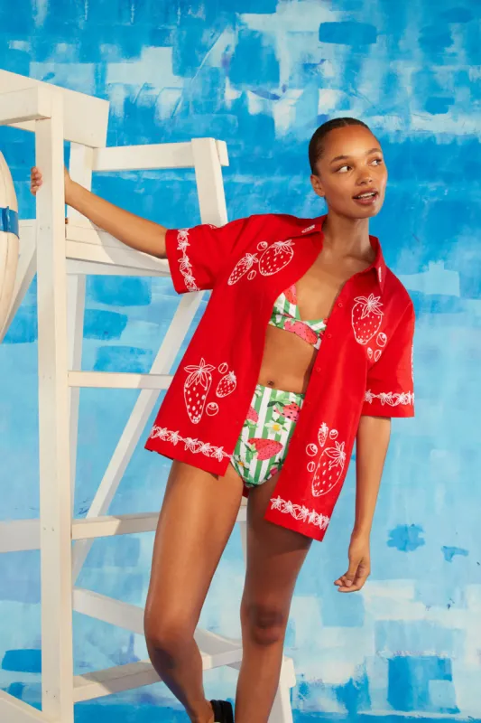 Strawberry Patch Embroidered Shirt sold by gorman