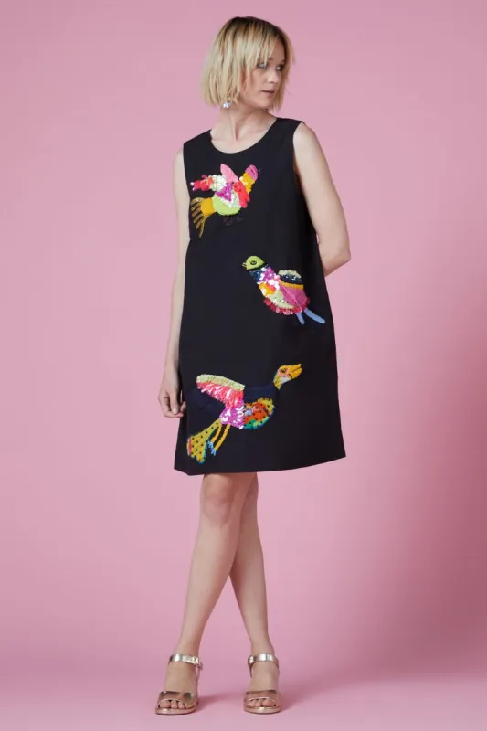 The Birds Emb Shift Dress sold by gorman