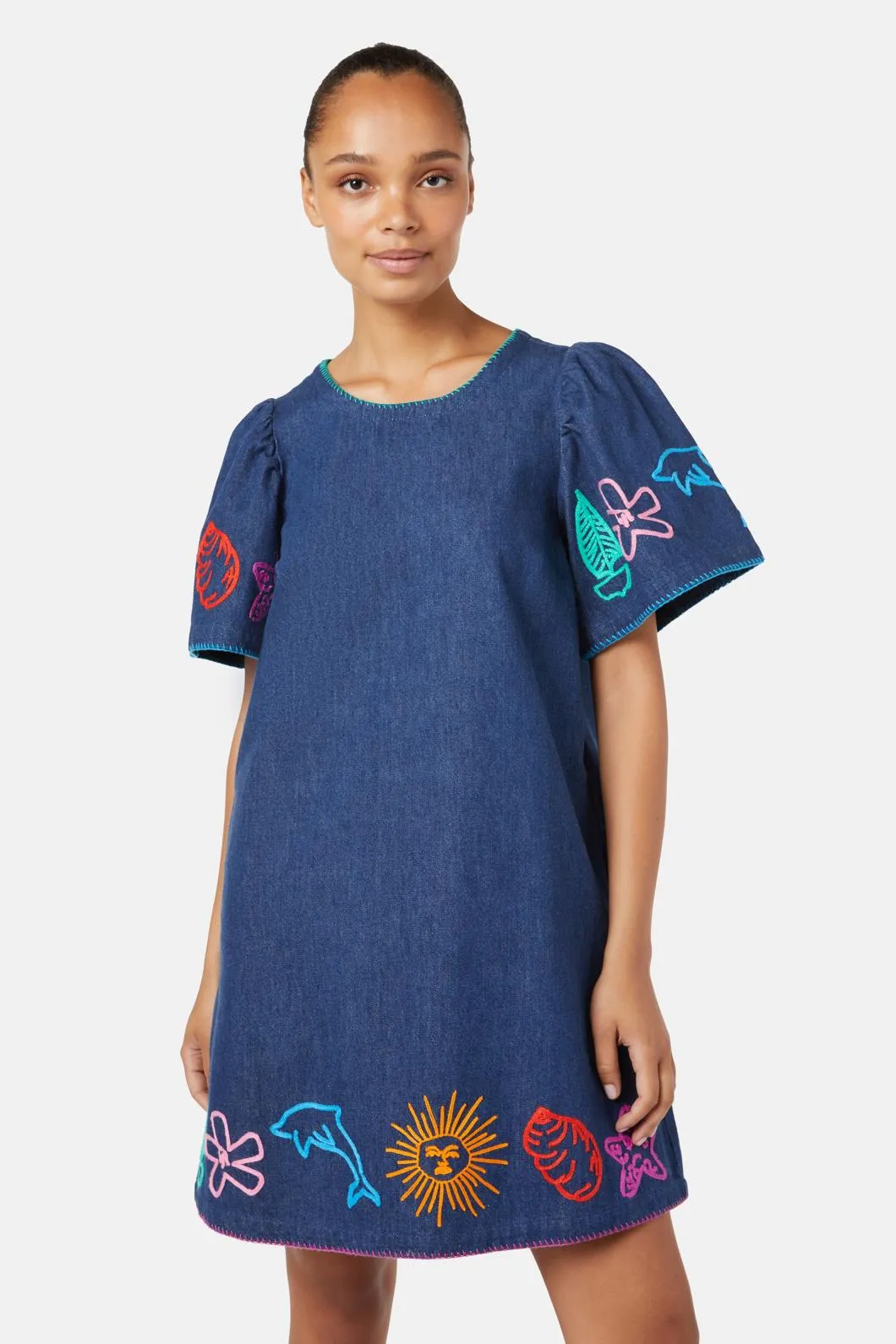 Taking Time Embroidered Denim Dress sold by gorman