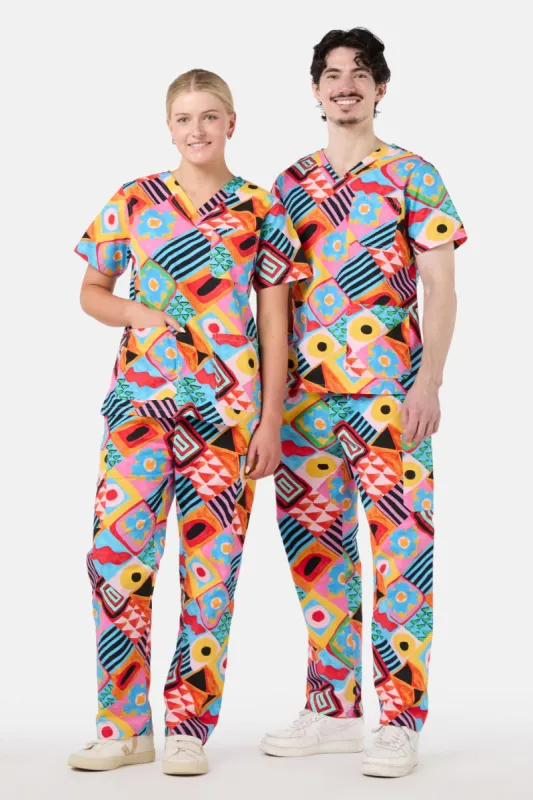70's Patchwork Scrub Set sold by gorman