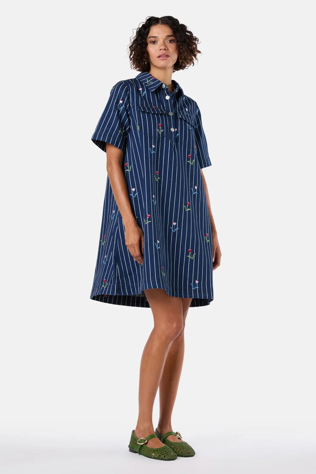 Rosette Denim Shirt Dress sold by gorman