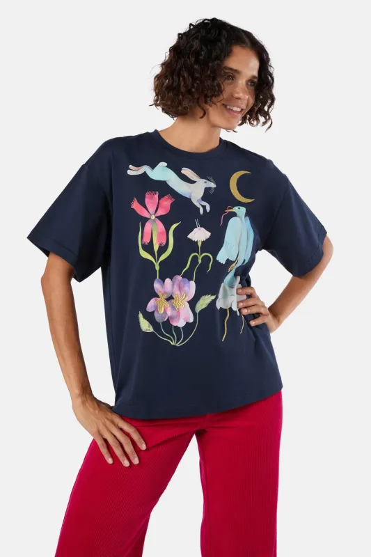 Daydream Embroidered Oversized Tee made by gorman