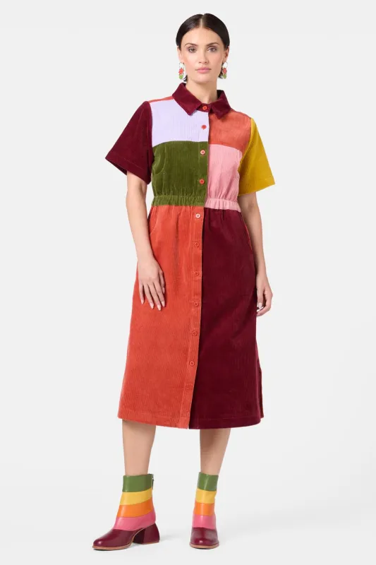 Retro Spliced Corduroy Dress sold by gorman