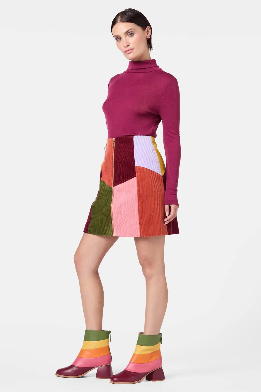 Retro Spliced Cord Skirt sold by gorman product image thumbnail 2