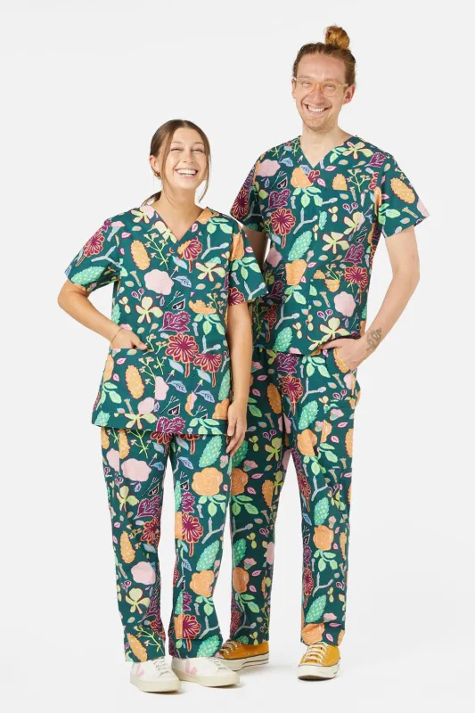 Pitched Petals Scrub Set sold by gorman