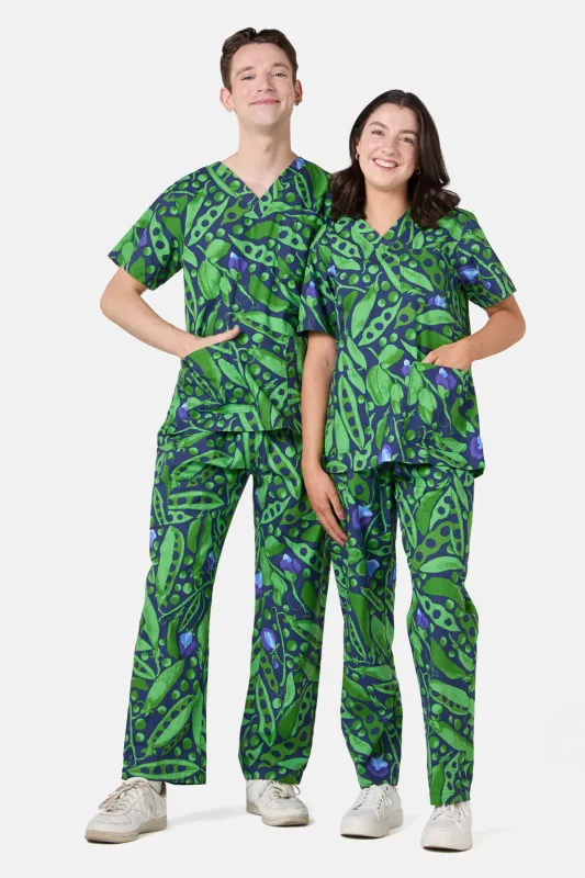 Peas Everywhere Scrub Set sold by gorman
