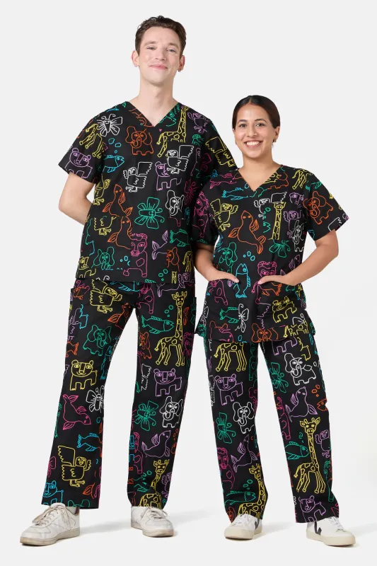 Zoo Time Scrub Set sold by gorman