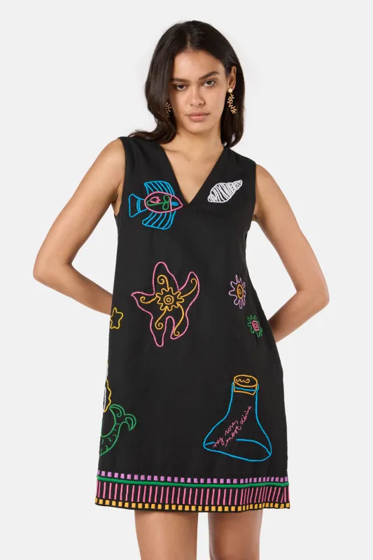 Sirena Embroidered Dress sold by gorman