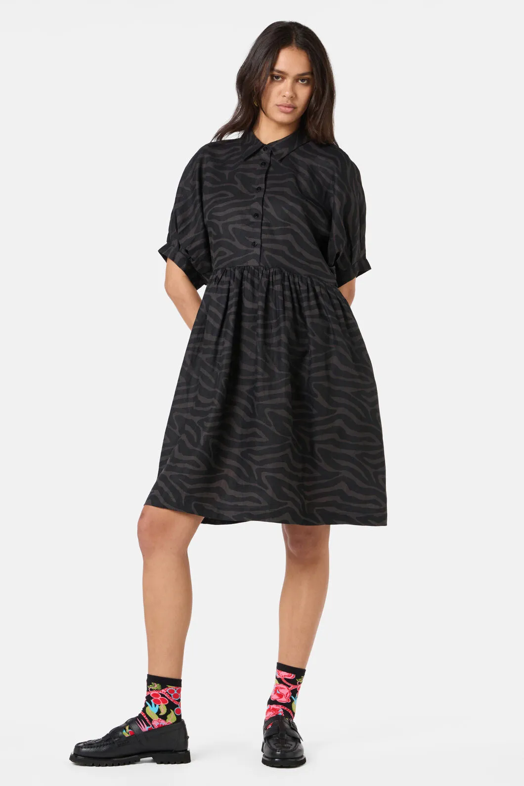 Racing Stripes Balloon Dress sold by gorman